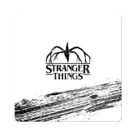 Магнит виниловый Квадрат с принтом STRANGER THINGS в Санкт-Петербурге, полимерный материал с магнитным слоем | размер 9*9 см, закругленные углы | 011 | down | eleven | netflix | season | series | strange | stranger | things | upside | дела | дина | загадочные | монстр | монстры | одиннадцать | очень | сезон | сериал | сериалы | события | странные | ужасы