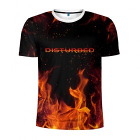 Мужская футболка 3D спортивная с принтом DISTURBED (НА СПИНЕ) в Санкт-Петербурге, 100% полиэстер с улучшенными характеристиками | приталенный силуэт, круглая горловина, широкие плечи, сужается к линии бедра | disturbed | дистурбед