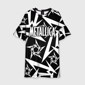 Детское платье 3D с принтом Metallica в Санкт-Петербурге, 100% полиэстер | прямой силуэт, чуть расширенный к низу. Круглая горловина, на рукавах — воланы | Тематика изображения на принте: metalica | metallica | группа | джеймс хэтфилд | кирк хэмметт | ларс ульрих | метал | металика | металлика | миталика | музыка | роберт трухильо | рок | трэш | трэшметал | хард | хеви