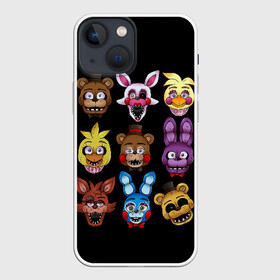 Чехол для iPhone 13 mini с принтом Five Nights at Freddy в Санкт-Петербурге,  |  | 4 | animation | bonnie | chica | fnaf | foxy | freddy | funny | horror | pizza | scary | sfm | бонни | майк | ночей | пять | ужас | фокси | фредди | чика | шмидт