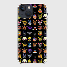 Чехол для iPhone 13 mini с принтом Five Nights at Freddy в Санкт-Петербурге,  |  | 4 | animation | bonnie | chica | fnaf | foxy | freddy | funny | horror | pizza | scary | sfm | бонни | майк | ночей | пять | ужас | фокси | фредди | чика | шмидт