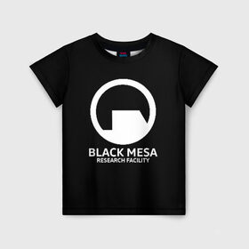Детская футболка 3D с принтом BLACK MESA в Санкт-Петербурге, 100% гипоаллергенный полиэфир | прямой крой, круглый вырез горловины, длина до линии бедер, чуть спущенное плечо, ткань немного тянется | aperture laboratorie | black mesa | gordon freeman | half life | half life 3 | valve | блэк меса | вэлв | гордон фриман | халф лайф