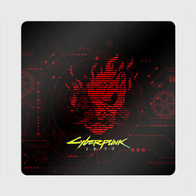 Магнит виниловый Квадрат с принтом CYBERPUNK 2077 - Самурай в Санкт-Петербурге, полимерный материал с магнитным слоем | размер 9*9 см, закругленные углы | Тематика изображения на принте: 2077 | cyber | cyberpunk | demon | glitch | keanu | logo | punk | reeves | samurai | symbol | team | trauma | глитч | демон | киану | кибер | киберпанк | клан | лого | логотип | огонь | панк | ривз | самурай | символ