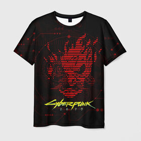 Мужская футболка 3D с принтом CYBERPUNK 2077 - Самурай в Санкт-Петербурге, 100% полиэфир | прямой крой, круглый вырез горловины, длина до линии бедер | Тематика изображения на принте: 2077 | cyber | cyberpunk | demon | glitch | keanu | logo | punk | reeves | samurai | symbol | team | trauma | глитч | демон | киану | кибер | киберпанк | клан | лого | логотип | огонь | панк | ривз | самурай | символ
