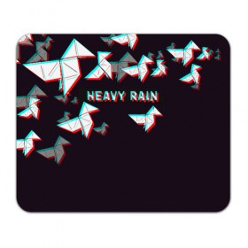 Коврик для мышки прямоугольный с принтом Heavy Rain (Glitch). в Санкт-Петербурге, натуральный каучук | размер 230 х 185 мм; запечатка лицевой стороны | Тематика изображения на принте: 3d | game | glitch | heavy rain | геометрия | глитч | игра | надпись | оригами | хеви рейн