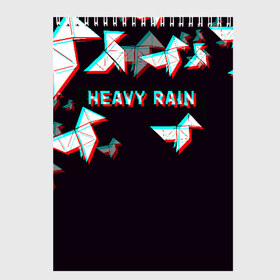 Скетчбук с принтом Heavy Rain (Glitch) в Санкт-Петербурге, 100% бумага
 | 48 листов, плотность листов — 100 г/м2, плотность картонной обложки — 250 г/м2. Листы скреплены сверху удобной пружинной спиралью | 3d | game | glitch | heavy rain | геометрия | глитч | игра | надпись | оригами | хеви рейн