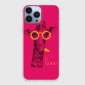 Чехол для iPhone 13 Pro Max с принтом Life is good в Санкт-Петербурге,  |  | african | animal | giraffe | inscription | life is good | look | pink | pop art | tongue | yellow | африканское | взгляд | желтый | животное | жизнь хороша | жираф | надпись | очки | поп   арт | розовый | язык