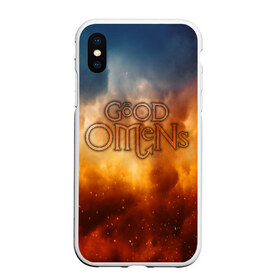 Чехол для iPhone XS Max матовый с принтом Good Omens в Санкт-Петербурге, Силикон | Область печати: задняя сторона чехла, без боковых панелей | Тематика изображения на принте: good | omens | sheen | tennant | азирафель | ангел | благие знамения | демон | кроули | падший | теннант | шин