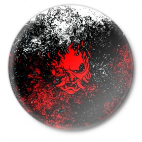 Значок с принтом SAMURAI KEANU REEVES в Санкт-Петербурге,  металл | круглая форма, металлическая застежка в виде булавки | cyberpunk | cyberpunk 2077 | samurai | киберпанк