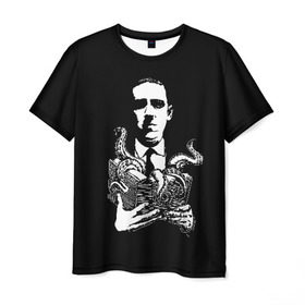 Мужская футболка 3D с принтом Лавкрафт в Санкт-Петербурге, 100% полиэфир | прямой крой, круглый вырез горловины, длина до линии бедер | cthulhu | cthulhu fhtagn | lovecraft | ктулху