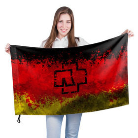 Флаг 3D с принтом Rammstein (Флаг). в Санкт-Петербурге, 100% полиэстер | плотность ткани — 95 г/м2, размер — 67 х 109 см. Принт наносится с одной стороны | 3d | hard | logo | metal | music | rammstein | rock | брызги красок | знак | лого | метал | музыка | рамштайн | рок | символ | текстура | флаг rammstein