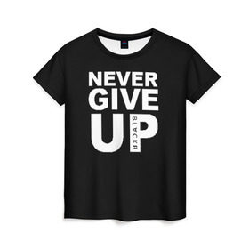 Женская футболка 3D с принтом NEVER GIVE UP САЛАХ в Санкт-Петербурге, 100% полиэфир ( синтетическое хлопкоподобное полотно) | прямой крой, круглый вырез горловины, длина до линии бедер | liverpool | never give up | salah | ливерпуль | салах