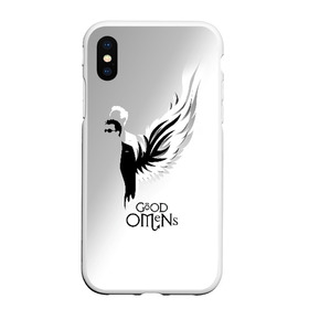 Чехол для iPhone XS Max матовый с принтом Good Omens в Санкт-Петербурге, Силикон | Область печати: задняя сторона чехла, без боковых панелей | Тематика изображения на принте: good | omens | sheen | tennant | азирафель | ангел | благие знамения | демон | кроули | падший | теннант | шин