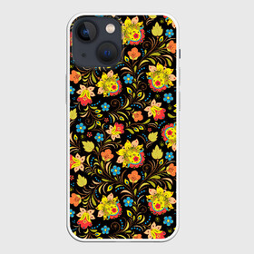 Чехол для iPhone 13 mini с принтом Хохлома в Санкт-Петербурге,  |  | листья | хохлома | цветы