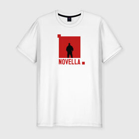 Мужская футболка премиум с принтом Novella в Санкт-Петербурге, 92% хлопок, 8% лайкра | приталенный силуэт, круглый вырез ворота, длина до линии бедра, короткий рукав | ivan valeev | novella | иван валеев | непростая | певец