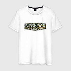 Мужская футболка хлопок с принтом BIOSHOCK в Санкт-Петербурге, 100% хлопок | прямой крой, круглый вырез горловины, длина до линии бедер, слегка спущенное плечо. | bioshock | bioshock infinite | биошок | букер | элизабет