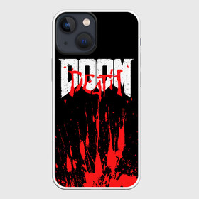 Чехол для iPhone 13 mini с принтом DOOM Bloody в Санкт-Петербурге,  |  | Тематика изображения на принте: 2019 | bethesda | demon | doom | eternal | ethernal | game | games | logo | monster | runes | демон | дум | дуум | етернал | игра | игры | какодемон | кровь | лого | логотип | монстр | монстры | руны | символ | этернал