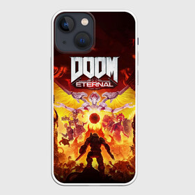 Чехол для iPhone 13 mini с принтом DOOM Eternal в Санкт-Петербурге,  |  | 2019 | bethesda | demon | doom | eternal | ethernal | game | games | logo | monster | runes | демон | дум | дуум | етернал | игра | игры | какодемон | кровь | лого | логотип | монстр | монстры | руны | символ | этернал