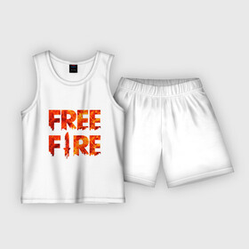 Детская пижама с шортами хлопок с принтом Free Fire в Санкт-Петербурге,  |  | battlegrounds | fire | free | garena | гарена | фаер | фри