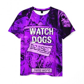 Мужская футболка 3D с принтом WATCH DOGS в Санкт-Петербурге, 100% полиэфир | прямой крой, круглый вырез горловины, длина до линии бедер | ded sec | hacker | legion | watch dogs | watch dogs 2 | watch dogs legion | легион | хакер