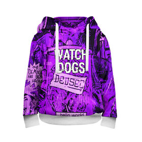 Детская толстовка 3D с принтом WATCH DOGS в Санкт-Петербурге, 100% полиэстер | двухслойный капюшон со шнурком для регулировки, мягкие манжеты на рукавах и по низу толстовки, спереди карман-кенгуру с мягким внутренним слоем | ded sec | hacker | legion | watch dogs | watch dogs 2 | watch dogs legion | легион | хакер