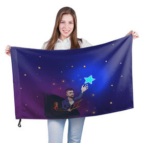 Флаг 3D с принтом JONY Звезда в Санкт-Петербурге, 100% полиэстер | плотность ткани — 95 г/м2, размер — 67 х 109 см. Принт наносится с одной стороны | jony | звезда | лали | певец | тыменяпленила | янея