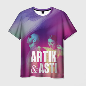 Мужская футболка 3D с принтом Asti & Artik в Санкт-Петербурге, 100% полиэфир | прямой крой, круглый вырез горловины, длина до линии бедер | 7 | astiartik | грустныйдэнс | невероятно | неделимы | подгипнозом