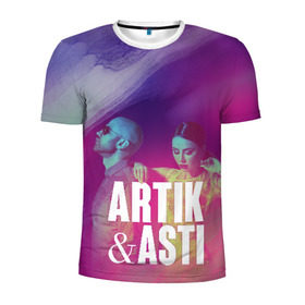 Мужская футболка 3D спортивная с принтом Asti & Artik в Санкт-Петербурге, 100% полиэстер с улучшенными характеристиками | приталенный силуэт, круглая горловина, широкие плечи, сужается к линии бедра | 7 | astiartik | грустныйдэнс | невероятно | неделимы | подгипнозом