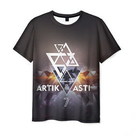 Мужская футболка 3D с принтом ARTIK & ASTI 7 в Санкт-Петербурге, 100% полиэфир | прямой крой, круглый вырез горловины, длина до линии бедер | 7 | astiartik | грустныйдэнс | невероятно | неделимы | подгипнозом