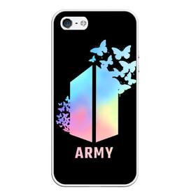 Чехол для iPhone 5/5S матовый с принтом BTS ARMY в Санкт-Петербурге, Силикон | Область печати: задняя сторона чехла, без боковых панелей | army | bangtan boys | beyond the scene | bts | k pop | kpop | love yourself | бтс | к поп