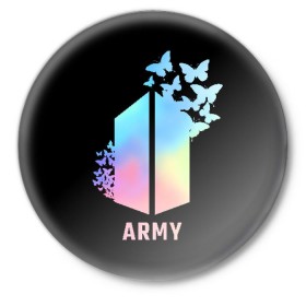 Значок с принтом BTS ARMY в Санкт-Петербурге,  металл | круглая форма, металлическая застежка в виде булавки | army | bangtan boys | beyond the scene | bts | k pop | kpop | love yourself | бтс | к поп