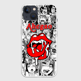 Чехол для iPhone 13 с принтом Ahegao в Санкт-Петербурге,  |  | ahegao | black   white | cartoon | collage | comic | emotion | faces | girls | inscription | japanese | lips | manga | mouth | open | red | аниме | губы | девушки | коллаж | комикс | красные | лица | мультфильм | надпись | откр