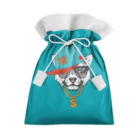Подарочный 3D мешок с принтом Гепард в кепке в Санкт-Петербурге, 100% полиэстер | Размер: 29*39 см | animal | beast | cap | chain | cheetah | dollar | gold | head | гепард | голова | доллар | животное | зверь | золото | кепка | очки | цепь