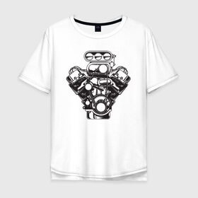 Мужская футболка хлопок Oversize с принтом v8 в Санкт-Петербурге, 100% хлопок | свободный крой, круглый ворот, “спинка” длиннее передней части | muscle | usa | v8 | авто | автомобильный | америка | в8 | двигатель | масл | мотор | мощность | мускул | нагнетатель | сша | техника