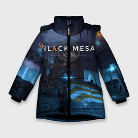 Зимняя куртка для девочек 3D с принтом HALF-LIFE - Black Mesa XEN в Санкт-Петербурге, ткань верха — 100% полиэстер; подклад — 100% полиэстер, утеплитель — 100% полиэстер. | длина ниже бедра, удлиненная спинка, воротник стойка и отстегивающийся капюшон. Есть боковые карманы с листочкой на кнопках, утяжки по низу изделия и внутренний карман на молнии. 

Предусмотрены светоотражающий принт на спинке, радужный светоотражающий элемент на пуллере молнии и на резинке для утяжки. | black | counter | csgo | freeman | gordon | half | half life | halflife | lambda | life | logo | mesa | portal | strike | xen | гордон | контр | лайф | лого | портал | символ | страйк | фримен | халф | халф лайф | халфлайф