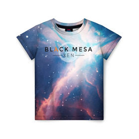 Детская футболка 3D с принтом HALF-LIFE - Black Mesa: XEN в Санкт-Петербурге, 100% гипоаллергенный полиэфир | прямой крой, круглый вырез горловины, длина до линии бедер, чуть спущенное плечо, ткань немного тянется | black | counter | csgo | freeman | gordon | half | half life | halflife | lambda | life | logo | mesa | portal | strike | xen | гордон | контр | лайф | лого | портал | символ | страйк | фримен | халф | халф лайф | халфлайф