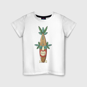 Детская футболка хлопок с принтом Тотем 8 в Санкт-Петербурге, 100% хлопок | круглый вырез горловины, полуприлегающий силуэт, длина до линии бедер | бохо | гавайи | доска | маска | отдых | пляж | серфинг | солнце | тотем | трайбл | этника