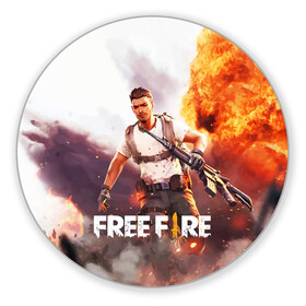 Коврик для мышки круглый с принтом FREE FIRE в Санкт-Петербурге, резина и полиэстер | круглая форма, изображение наносится на всю лицевую часть | battle | battlegrounds | fire | free | game | games | garena | logo | mobile | royale | батлграунд | битва | гарена | гарено | игра | игры | королевская | лого | логотип | мобайл | онлайн | символ | фаер | фаир | фри