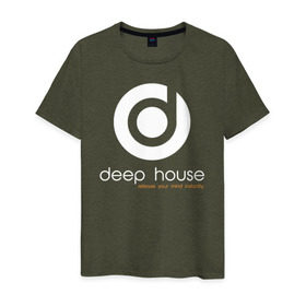 Мужская футболка хлопок с принтом Deep House в Санкт-Петербурге, 100% хлопок | прямой крой, круглый вырез горловины, длина до линии бедер, слегка спущенное плечо. | Тематика изображения на принте: beats | club | deep | dj | house | music | битс | диждей | дип | звук | клуб | музыка | сет | хаус