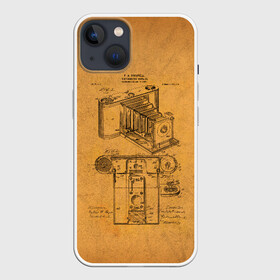 Чехол для iPhone 13 с принтом Photographic Camera Patent в Санкт-Петербурге,  |  | patent | идея | история | камера | патент | разработка | фотик | фотоаппарат | фотограф | чертеж | чертежи