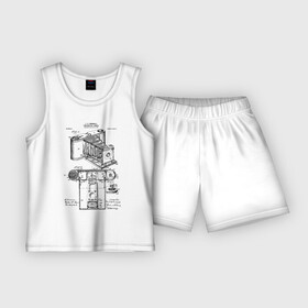 Детская пижама с шортами хлопок с принтом Photographic Camera Patent в Санкт-Петербурге,  |  | patent | идея | история | камера | патент | разработка | фотик | фотоаппарат | фотограф | чертеж | чертежи