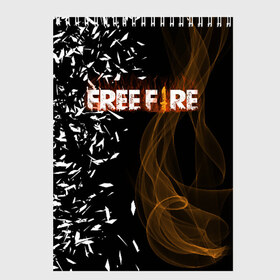 Скетчбук с принтом FREE FIRE в Санкт-Петербурге, 100% бумага
 | 48 листов, плотность листов — 100 г/м2, плотность картонной обложки — 250 г/м2. Листы скреплены сверху удобной пружинной спиралью | Тематика изображения на принте: free fire | free fire pc | game | garena | mobile game | royale | trsffb | битва онлайн | гарена | игра | огонь | свободный огонь | фри фаер
