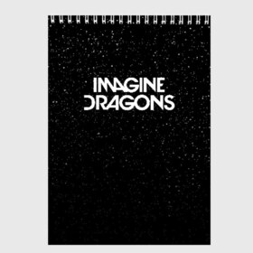 Скетчбук с принтом IMAGINE DRAGONS (КАПЮШОН) в Санкт-Петербурге, 100% бумага
 | 48 листов, плотность листов — 100 г/м2, плотность картонной обложки — 250 г/м2. Листы скреплены сверху удобной пружинной спиралью | evolve | id | imagine dragons | драконы | ид