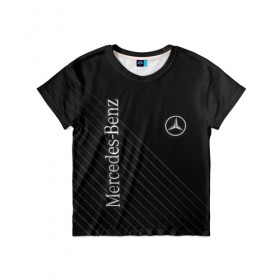 Детская футболка 3D с принтом Mercedes в Санкт-Петербурге, 100% гипоаллергенный полиэфир | прямой крой, круглый вырез горловины, длина до линии бедер, чуть спущенное плечо, ткань немного тянется | amg | mercedes | авто | автомобиль | иномарка | логотип | машина | мерседес | текстура