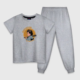 Детская пижама хлопок с принтом Очень Странные Дела в Санкт-Петербурге, 100% хлопок |  брюки и футболка прямого кроя, без карманов, на брюках мягкая резинка на поясе и по низу штанин
 | бита | нянька | очень странные дела | сериал