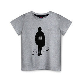 Детская футболка хлопок с принтом Очень Странные Дела (011) в Санкт-Петербурге, 100% хлопок | круглый вырез горловины, полуприлегающий силуэт, длина до линии бедер | 011 | джейн | минимализм | одиннадцать | очень странные дела | сериал