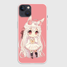 Чехол для iPhone 13 с принтом Неко тян в Санкт-Петербурге,  |  | anime | big | blonde | cartoon | cat | comic | ears | eyes | flowers | girl | japanese | little | manga | neko | pink | tyan | аниме | блондинка | большие | глаза | девочка | комикс | кошачьи | маленькая | манга | мультфильм | неко | розовые | тян | уши |