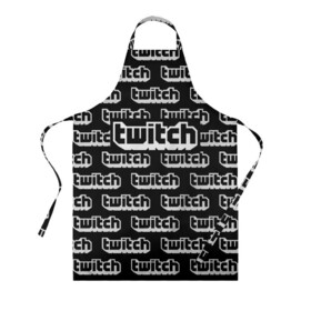 Фартук 3D с принтом TWITCH в Санкт-Петербурге, 100% полиэстер | общий размер — 65 х 85 см, ширина нагрудника — 26 см, горловина — 53 см, длина завязок — 54 см, общий обхват в поясе — 173 см. Принт на завязках и на горловине наносится с двух сторон, на основной части фартука — только с внешней стороны | game | gamer | logo | trend | twitch | twitties | игры | логотип | мода | надписи | стрим | твитч | тренд