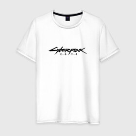 Мужская футболка хлопок с принтом CYBERPUNK 2077 в Санкт-Петербурге, 100% хлопок | прямой крой, круглый вырез горловины, длина до линии бедер, слегка спущенное плечо. | cyberpunk | cyberpunk 2077 | samurai | киберпанк