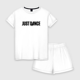 Женская пижама с шортиками хлопок с принтом JUST DANCE в Санкт-Петербурге, 100% хлопок | футболка прямого кроя, шорты свободные с широкой мягкой резинкой | dance | just dance | ubisoft | танцы